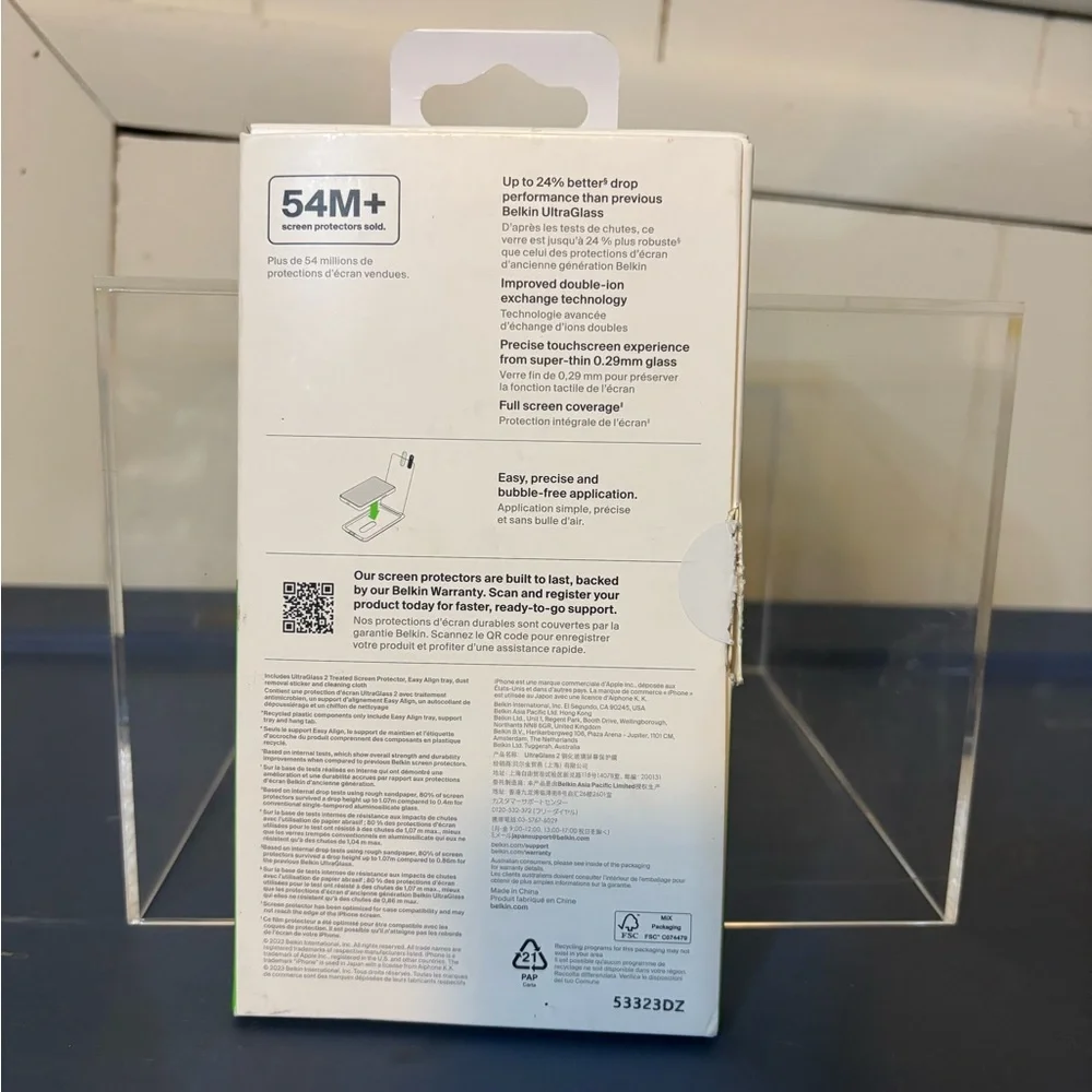 Belkin ScreenForce UltraGlass 2 Screen Protector - iPhone 15 Pro
